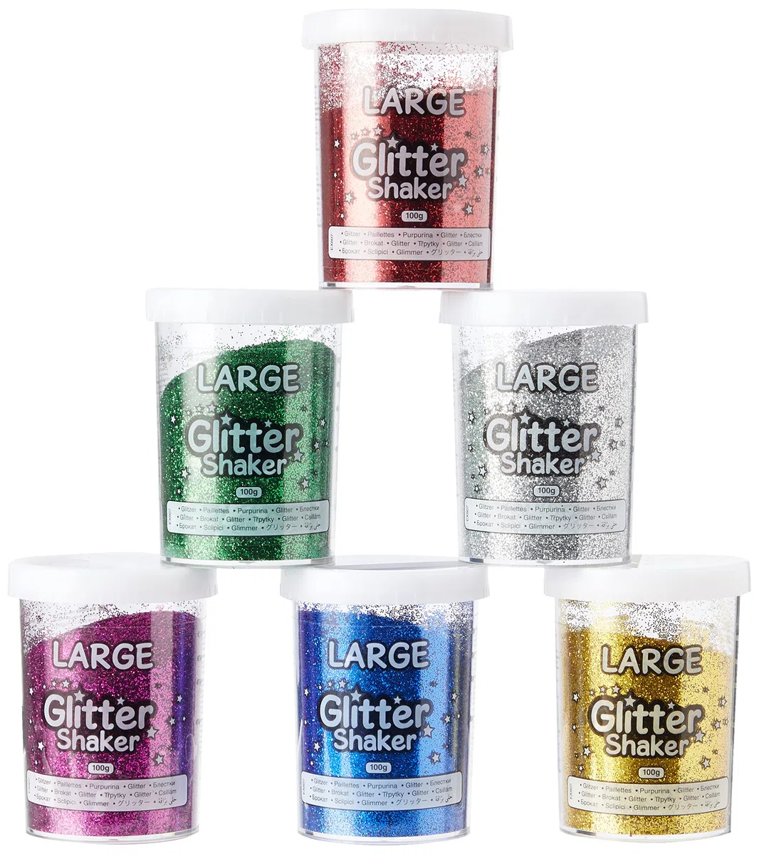 Baker Ross Barattoli di Glitter in Polvere (confezione da 6)