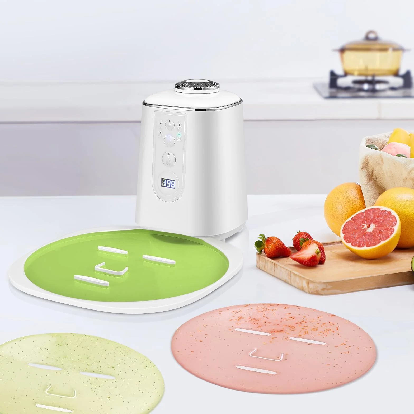 Maschere per il viso, set di maschere per il viso, 32 pezzi, collagene, frutta naturale fai da te, maschere per la vista fai da te, linguaggio intelligente, pulizia automatica