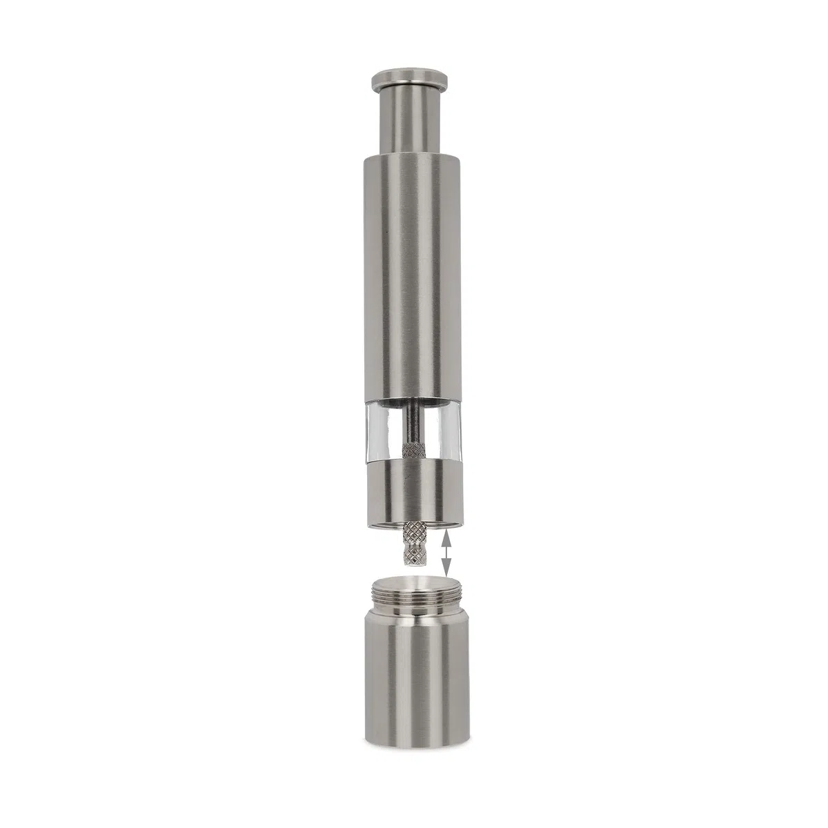 Relaxdays Set 2 macina pepe manuale acciaio inox maneggevole macinino per spezie da viaggio pressione pollice argento