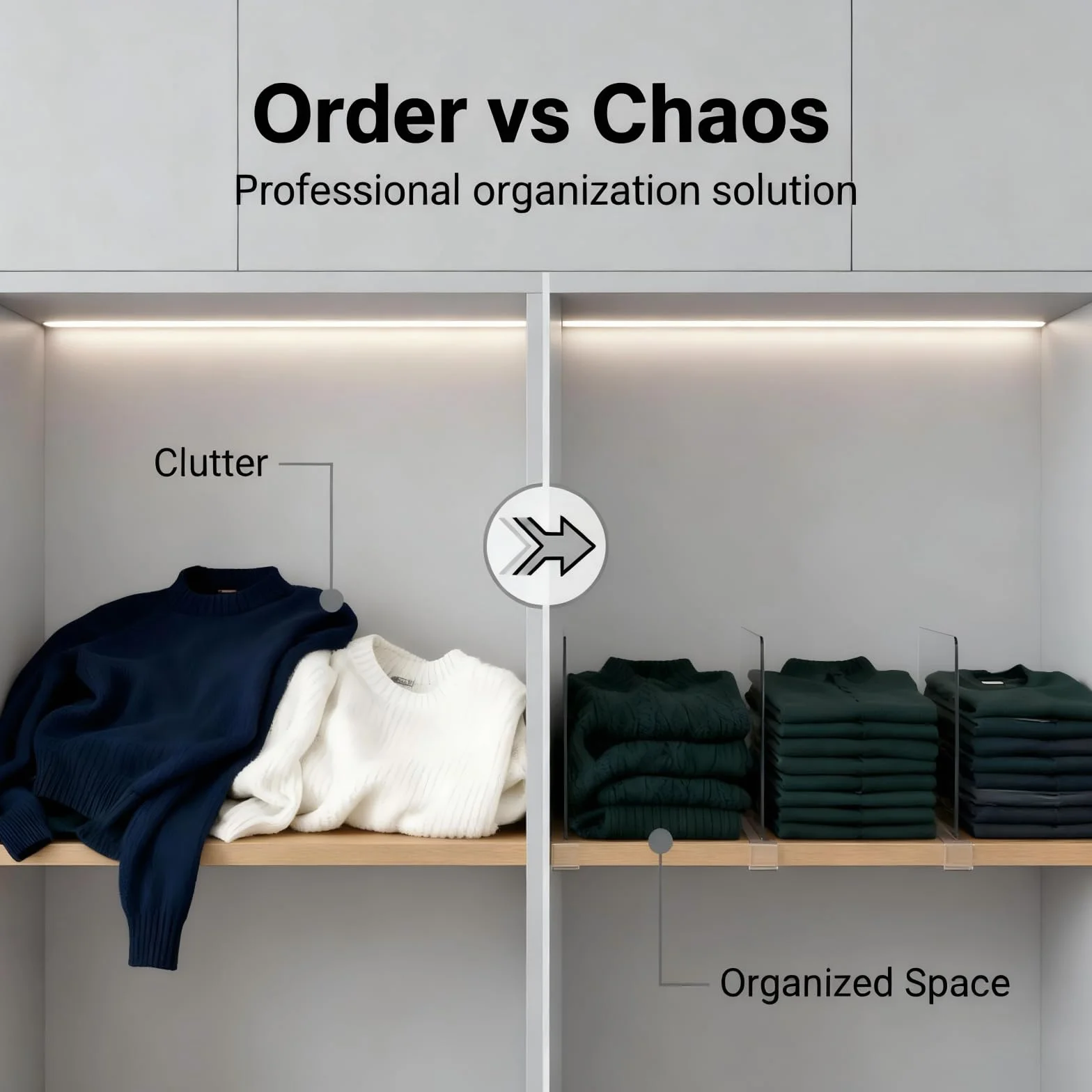 8 Separatori per mensole in Acrilico Trasparente: Organizer Multifunzionale – 30 x 20 cm – divisori per Armadio e Camera da Letto – librerie