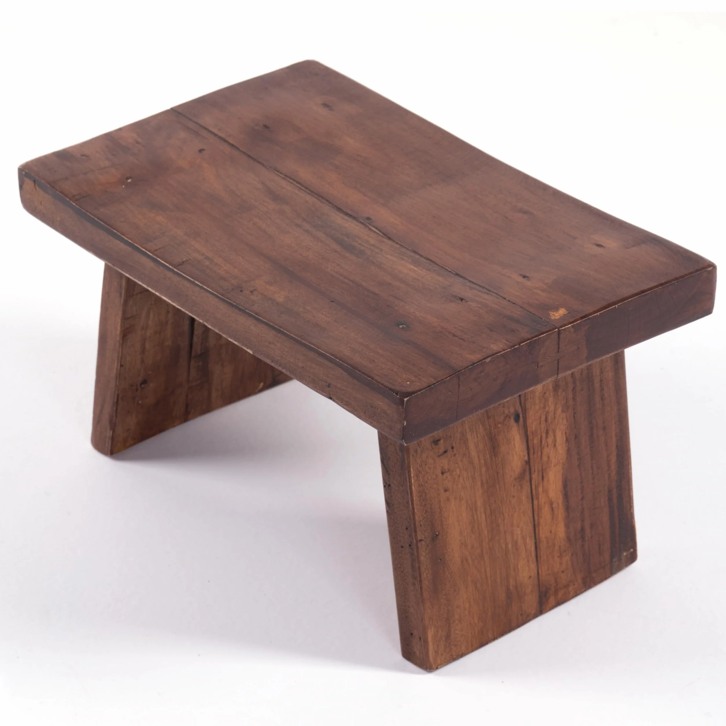 Sgabello in legno massiccio riciclato, 18,5 x 29 x 19,5 cm, stile shabby chic