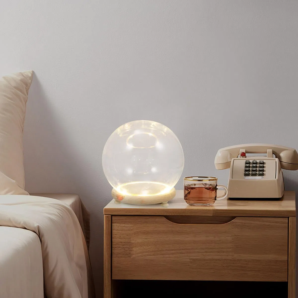 Cupola in Vetro Trasparente Base in Legno per Fiori Conservati e Micro Paesaggi Luminosi, Decorazione da Tavolo per Casa, Negozio e Caffetteria, Copertura Antispolvero per Piante