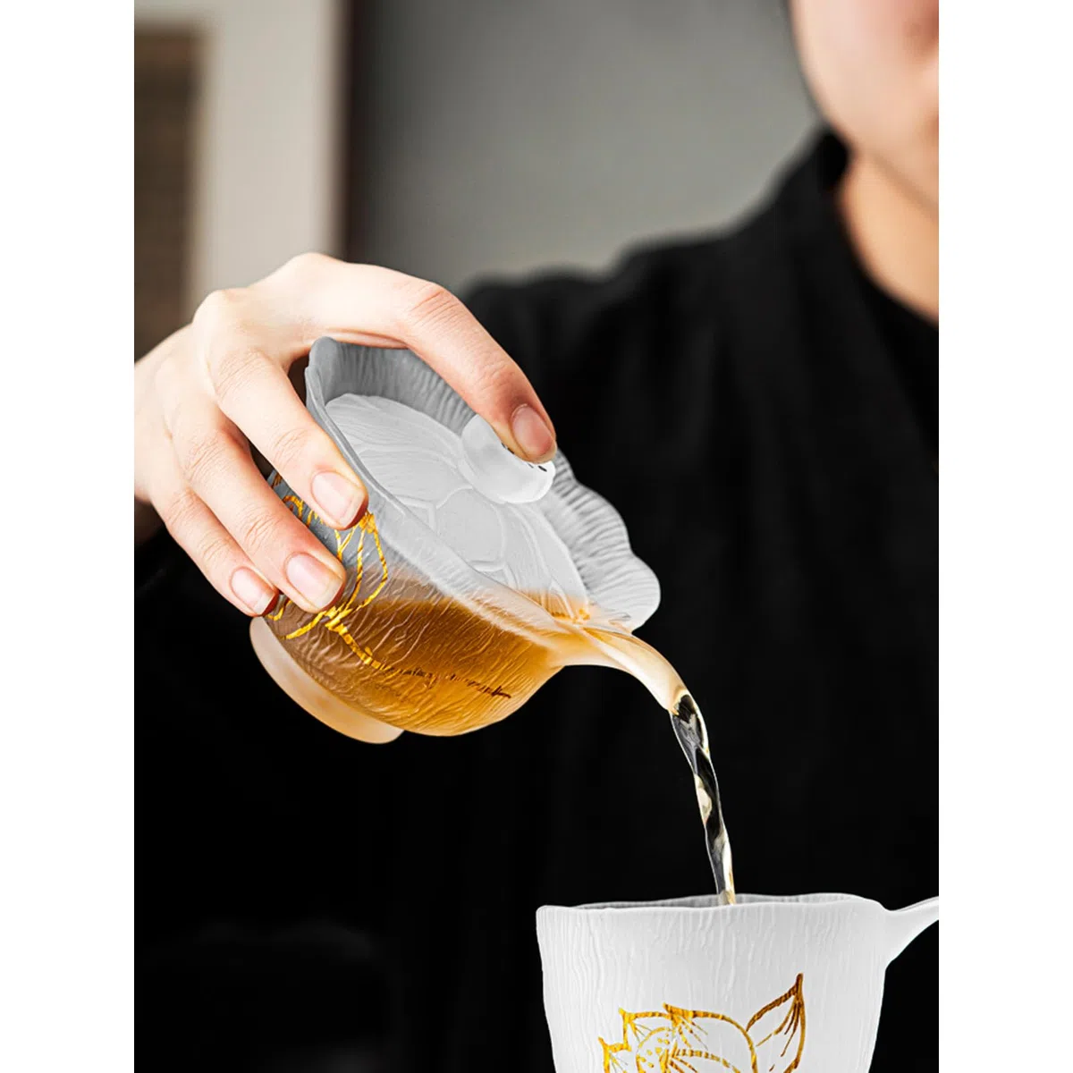 Tazza da tè Gaiwan in vetro smerigliato, 160 ml, resistente al calore antico Kung Fu tè set ciotola da tè