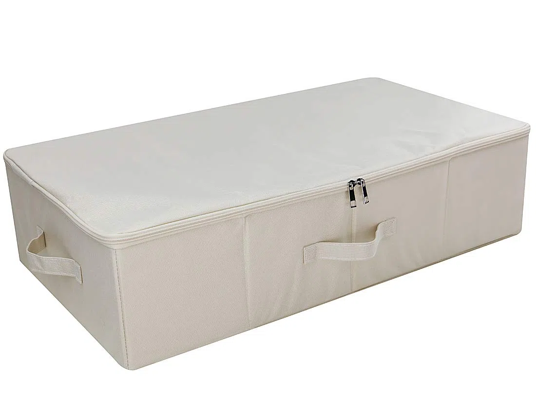 iwill CREATE PRO Pieghevole con Coperchio sotto la Scatola di immagazzinaggio del Letto, Bordo Inferiore Amovibile, pattumiere sottobase AntiGraffio, Beige