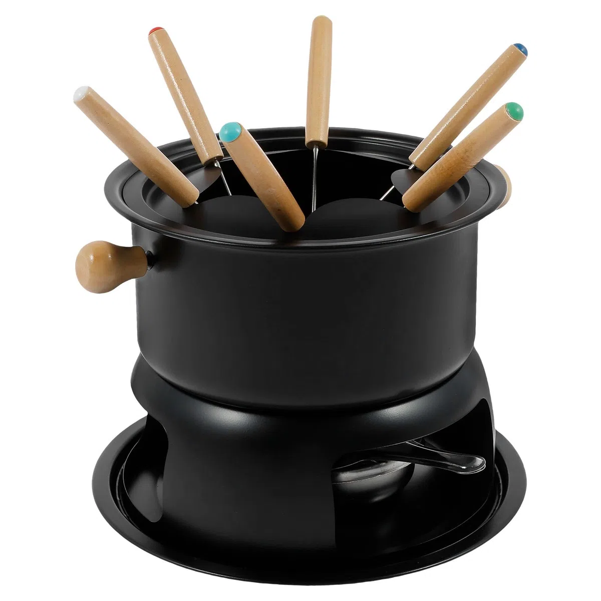 Kit versatile per fonduta di formaggio, cioccolato, fonduta, in acciaio inox, set di pentole per fonduta anche per riscaldare fonduta, set protettivo per fonduta con 6 forchette per sciogliere