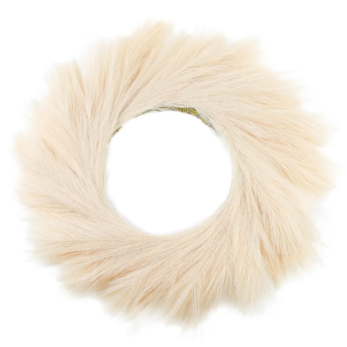 Ghirlanda di erba della pampa da 61 cm, in stile bohémien, artificiale, per porta d'ingresso, parete, casa, matrimonio, colore: beige