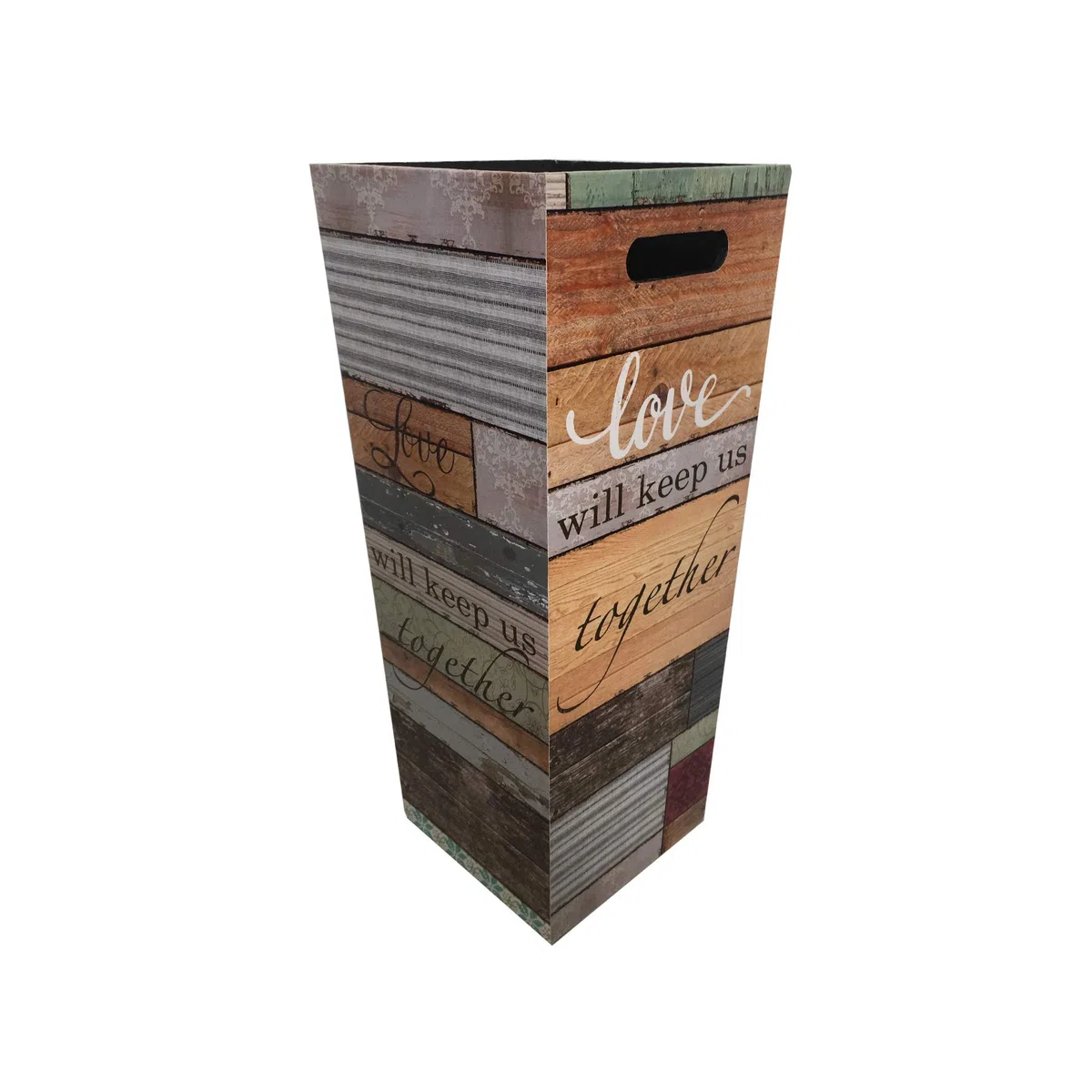 Rebecca Mobili Porta Bastoni da Passeggio, Porta Ombrello Vintage, Mdf Canvas, Marrone Beige, Arredamento Casa Ufficio - Misure: 50 x 20 x 20 cm (HxLxP) - Art. RE6389