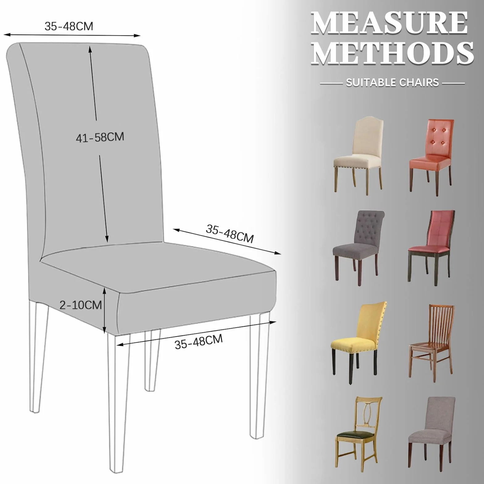 Coprisedie con Schienale 4 Pezzi in Velluto Elasticizzati, Universale, Copri sedia Cucina Soggiorno Super Morbido Comodo Anti-Graffio - Bianco