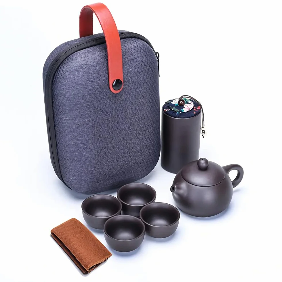 Set da tè 7 pezzi Cinese Servizio da tè in ceramica Piccolo con teiera da 130ml e 4 tazze da tè da 30ml Set da tè portatile da viaggio come regalo