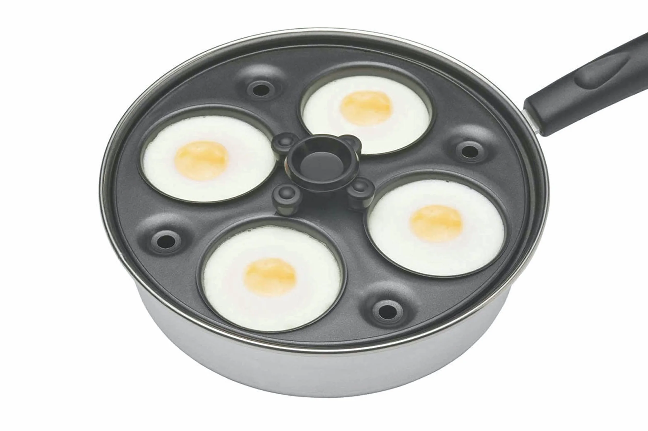 KitchenCraft Cuoci Uova in Camicia a 4 Fori in Acciaio al Carbonio Rivestito in Alluminio