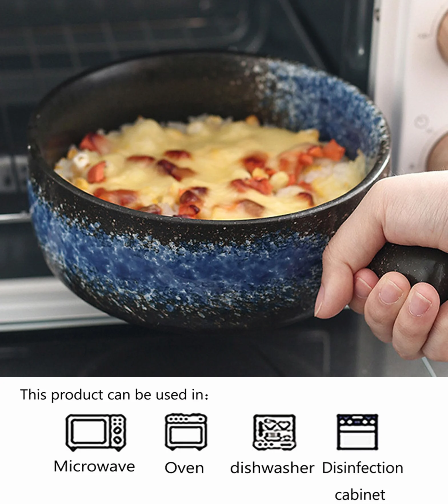 Ciotole da zuppa con manico, 770 ml, in ceramica, adatte al microonde e al forno (A,760 g)
