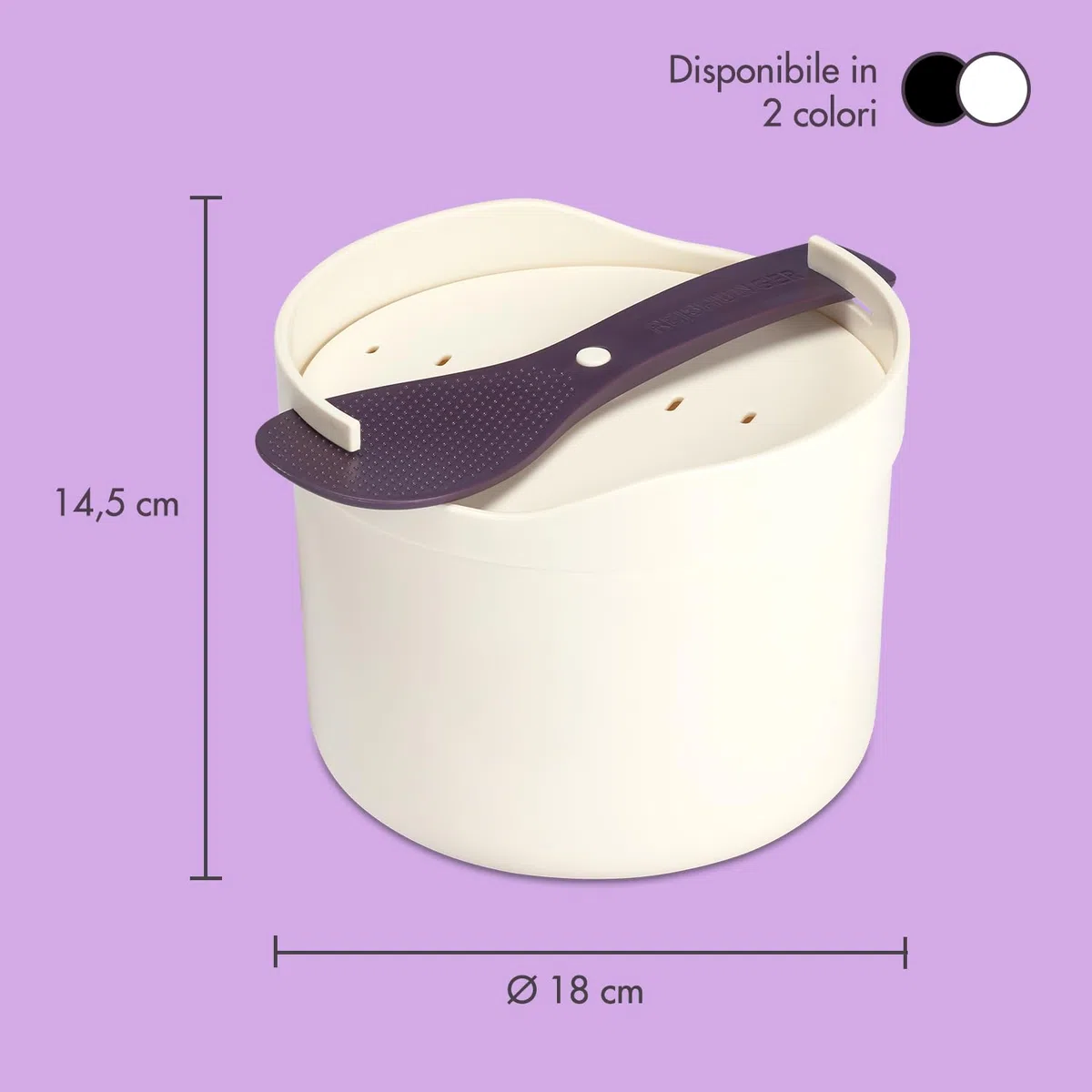 REISHUNGER cuociriso microonde (1,7l) – bianco – per cuocere perfettamente il riso in soli 12 minuti