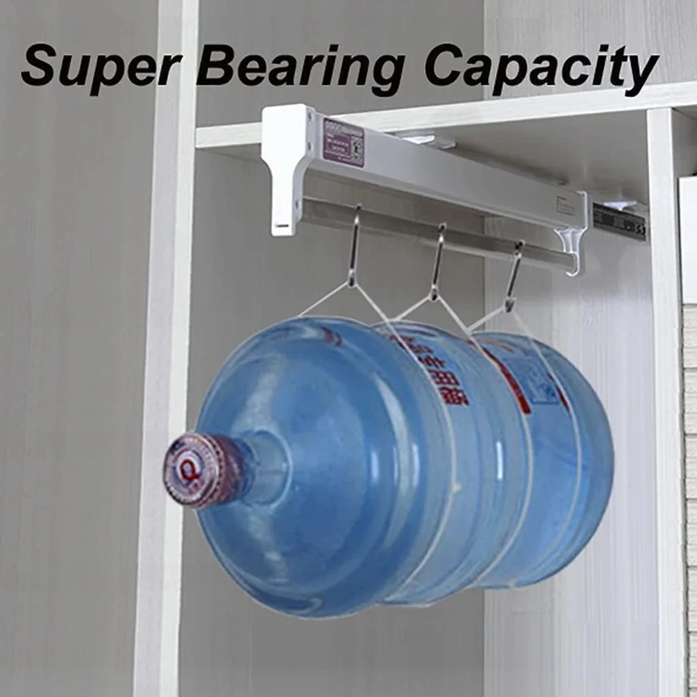 Asta appendiabiti estensibile con 2 binari di scorrimento, asta estraibile per armadio regolabile da 30 a 80 cm, asta appendiabiti, portante 25kg (Size : 800mm)