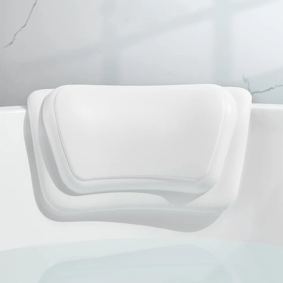 Lonkenn Cuscino da Bagno Con Ventose, Impermeabile Poggiatesta Ergonomico per Vasca e Spa, Supporto per Collo e Testa