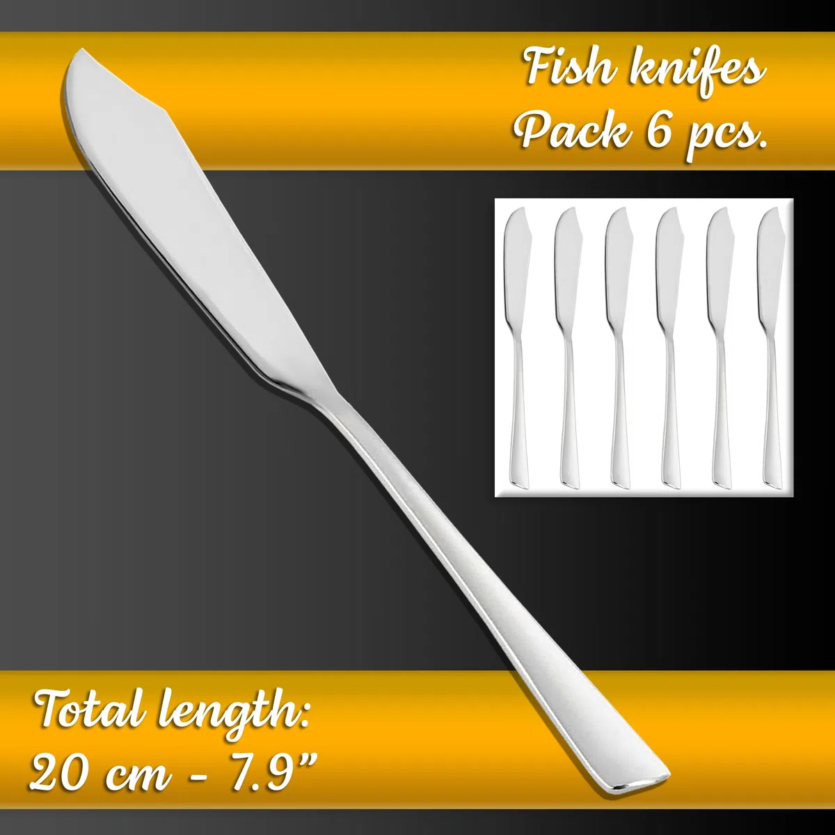 Coltelli pesce da tavola acciaio inossidabile lucidato a specchio 6 pezzi coltello pesce tavola coltelli da pesce tavola coltelli da tavola per pesce coltelli da tavola per pesce