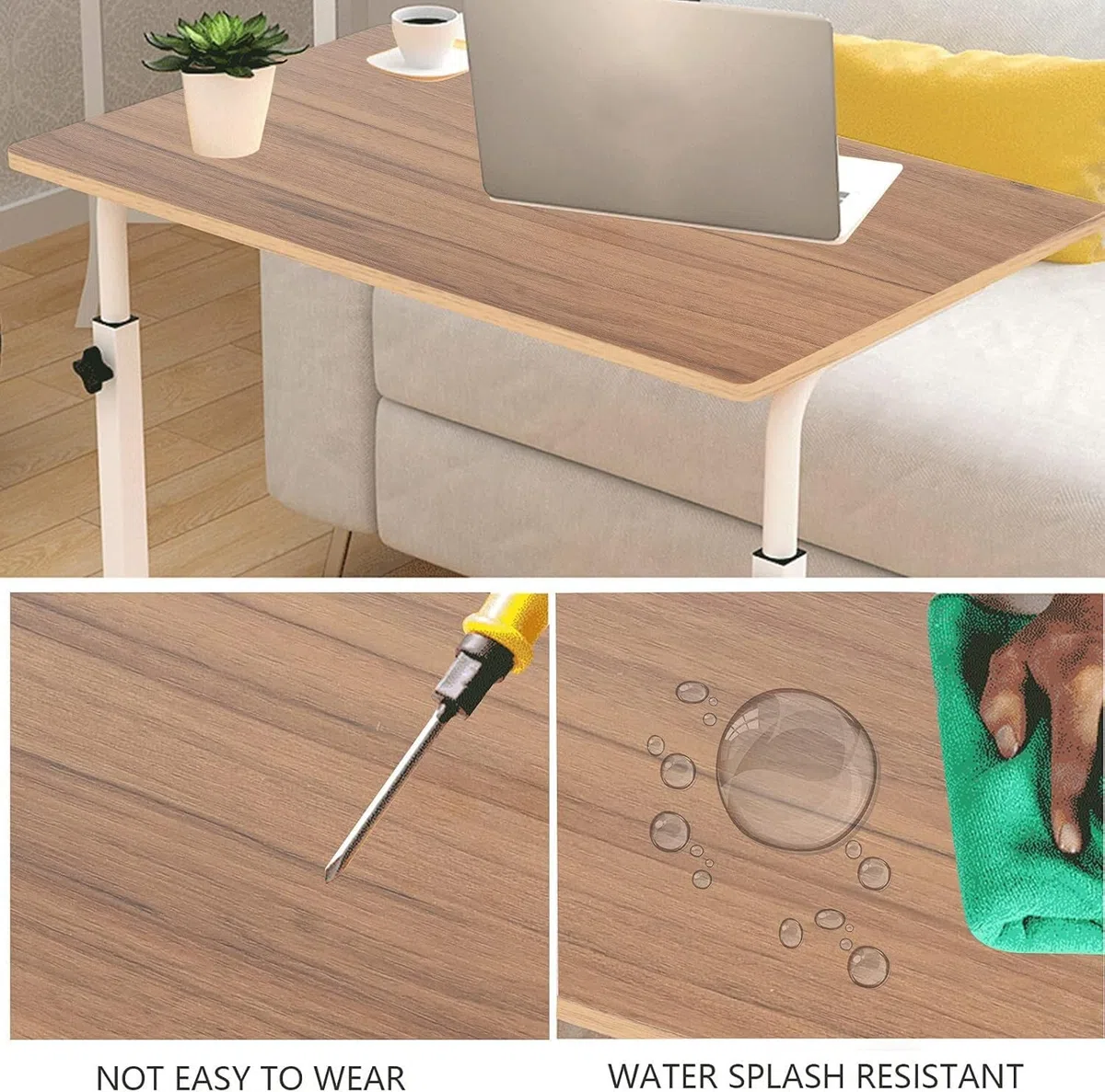 Frilla Tavolo portatile pieghevole – Regolabile in altezza e inclinazione, con superficie ampia – Ideale per letto, divano e smart working | EVOSTUL