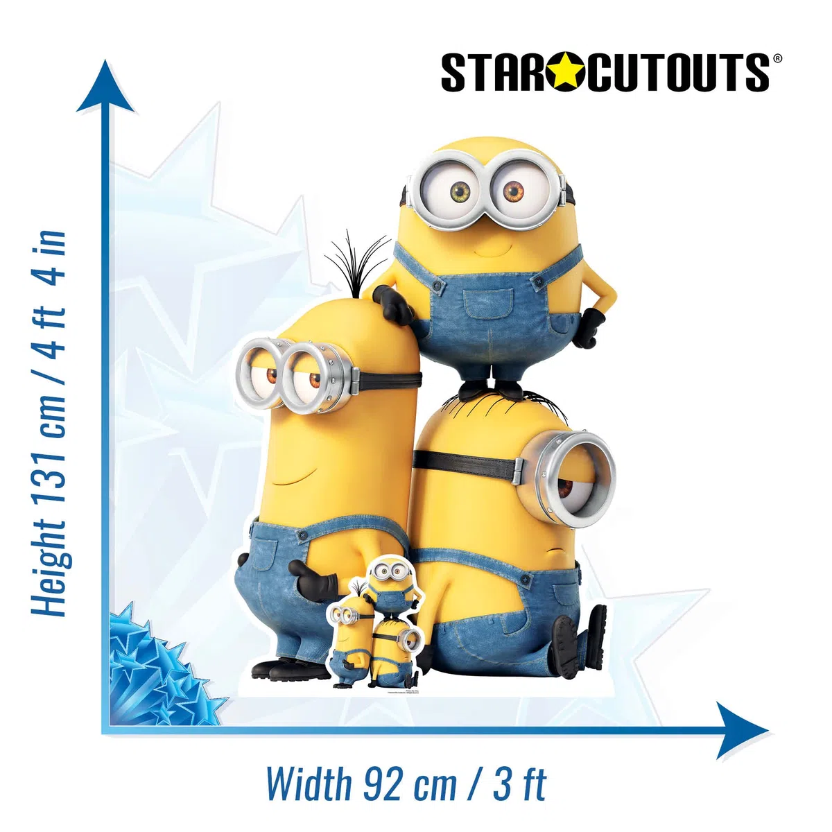 Star Cutouts SC4123 Kevin Bob e Stuart Minions Cartone Cutout Toys, Minion Party, Decorazioni per la stanza e il compleanno