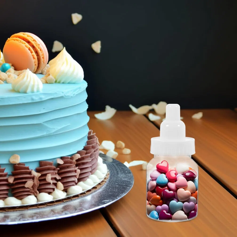 Scatola Di Caramelle Bottiglia Di Latte in Plastica 3.54X1.65X1.65In Contenitore Portatile Per Bomboniere Baby Shower Feste Compleanno Confezione Regalo