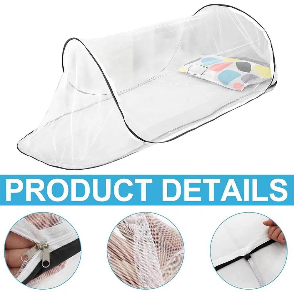 Zanzariera Pop Up 200 x 80 x 56 cm, Zanzariere Viaggio Pieghevoli Portatili, Rete Antimosche Per Sacco A Pelo Ultraleggero, Rete Anti Zanzare Per Letto Singolo, Adatto Per Uso Interno Ed Esterno