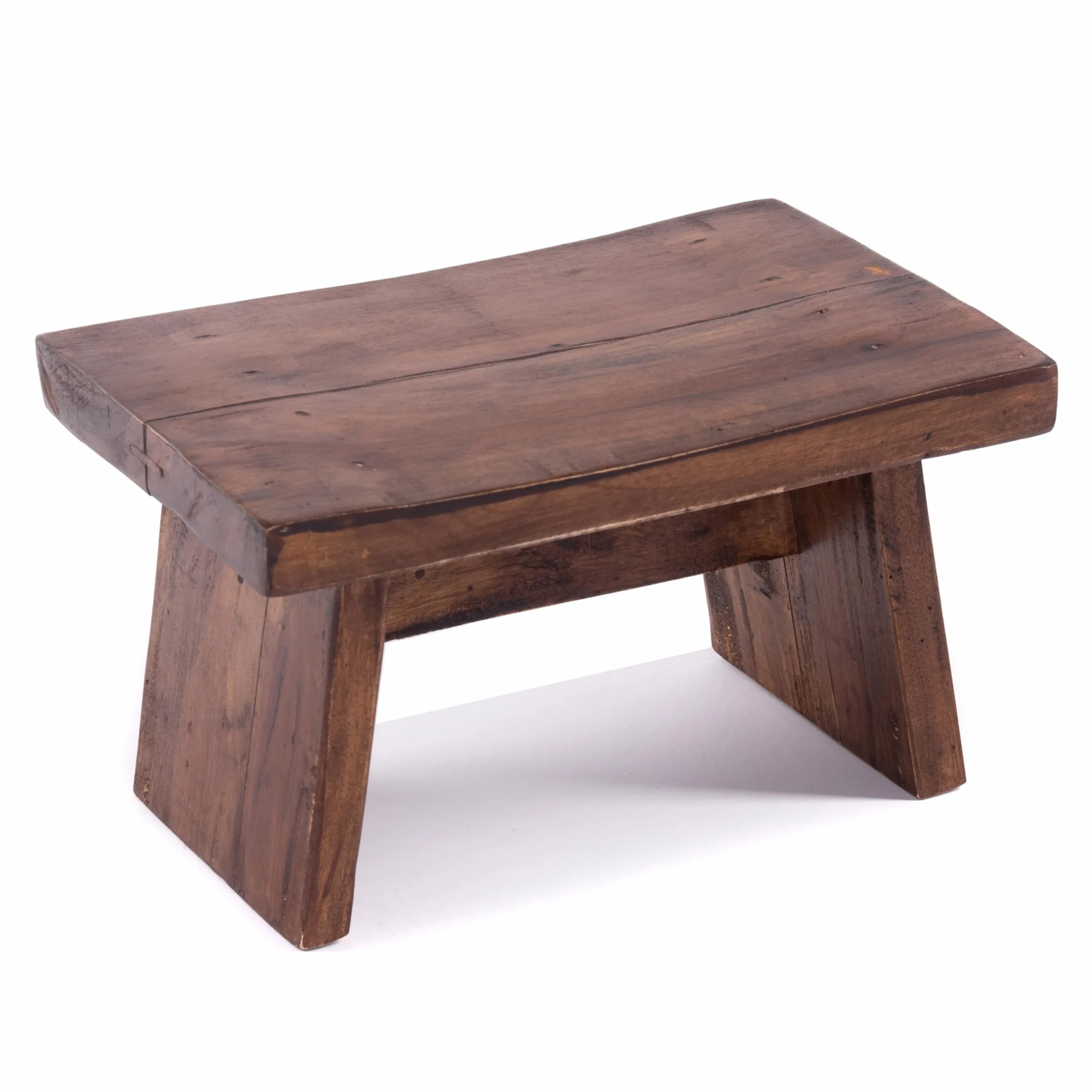 Sgabello in legno massiccio riciclato, 18,5 x 29 x 19,5 cm, stile shabby chic