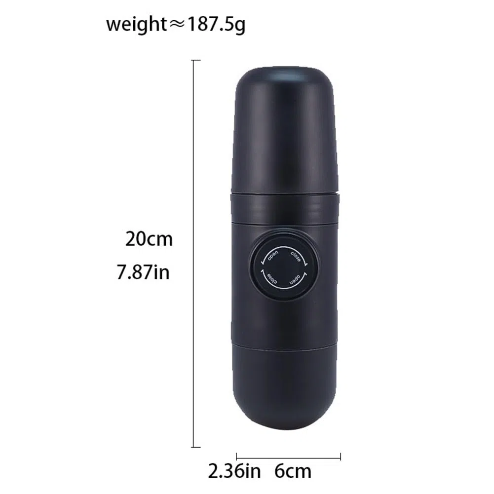 Macchina per caffè espresso manuale portatile con struttura in ABS, macchina da caffè da viaggio per la produzione di macinazione fresca, design compatto a mano per la cucina domestica