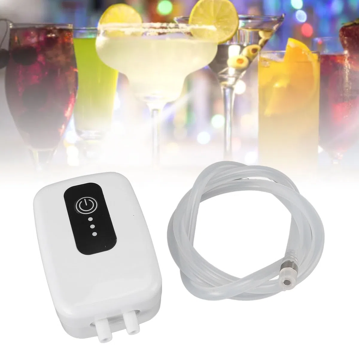 SIXRUN Pompa Elettrica per Vino, Pompa per Dispenser di Vino Portatile, Apertura Facile Erogazione Senza Sforzo, Materiale ABS Varie Opzioni di Bevande Design Compatto (Tipo di tubo da 1 m di
