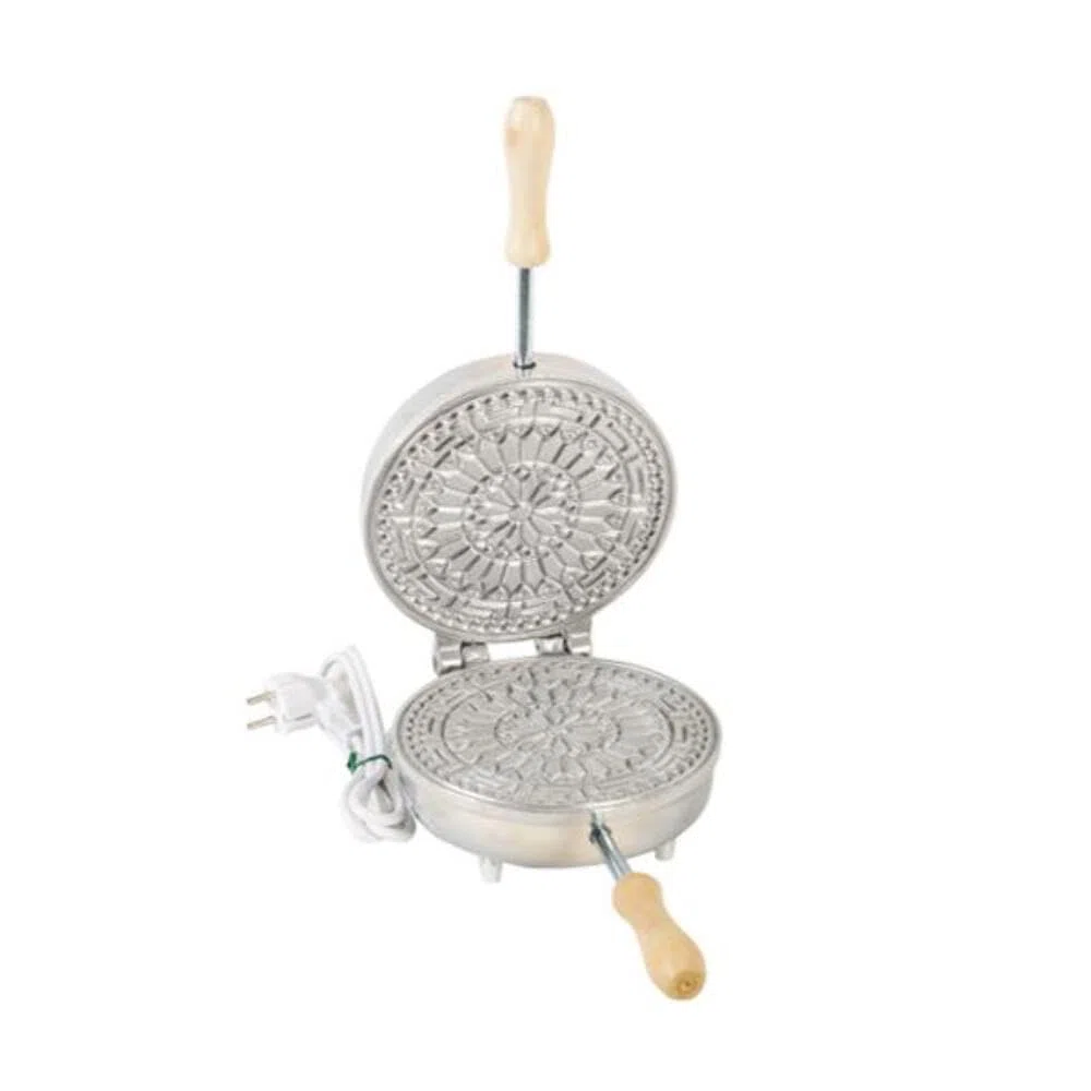 n. 8090100 Biscottiera elettrica Rosone Tonda Sottile, 600 W, Alluminio per Uso Alimentare, Cromato