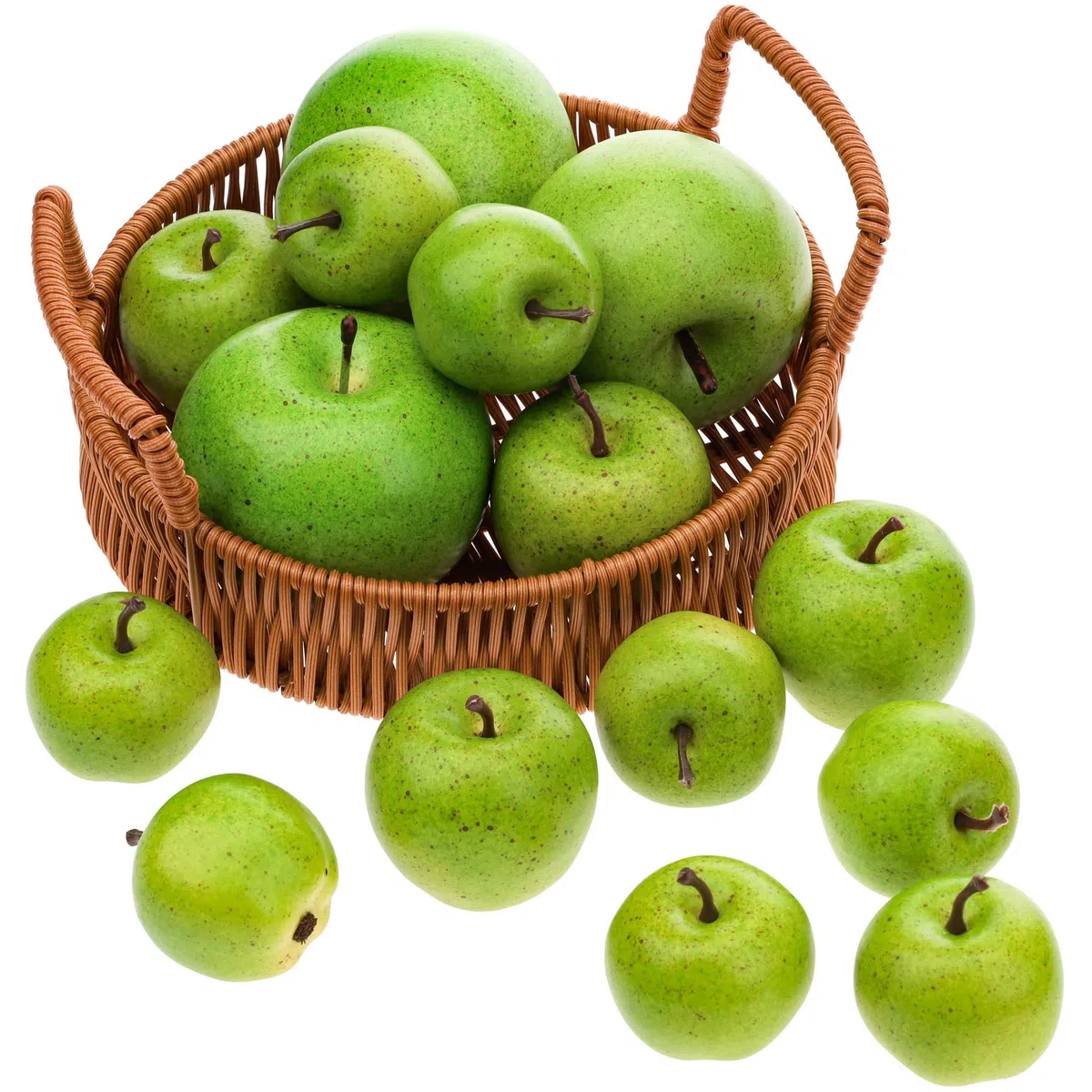 Gresorth 15 Pezzi Artificiali Verde Mela Decorazione Falso Frutta Modello Realtà Simulazione Vegetale Ornamento Compleanno Partito Ringraziamento