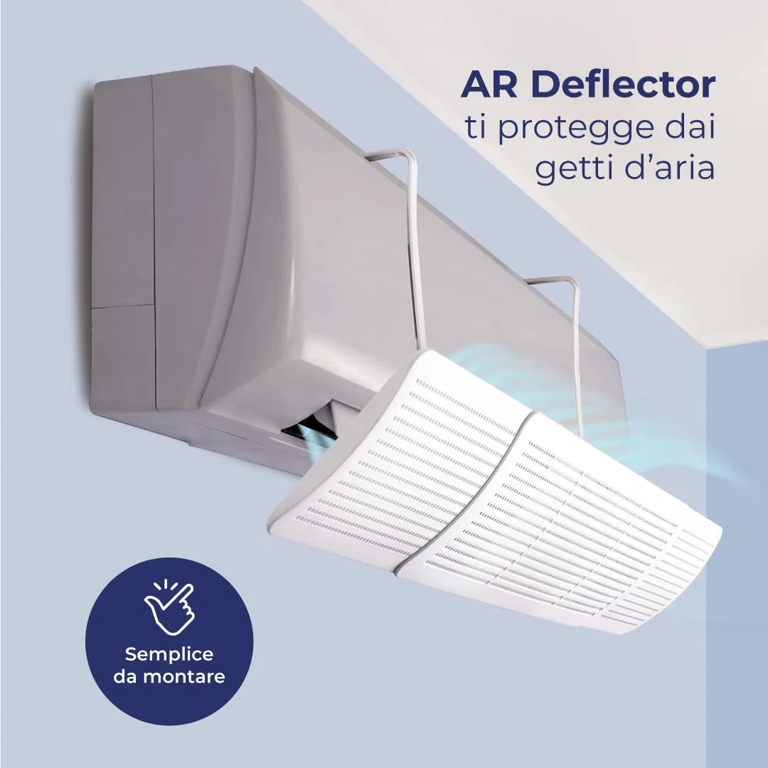 AR DEFLECTOR, DEFLETTORE PER CONDIZIONATORE UNIVERSALE, REGOLABILE, PER CONDIZIONATORE DA PARETE PER CASA/UFFICIO/CAMERA/SOGGIORNO, BIANCO