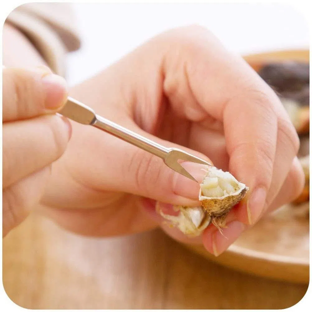 Wakects 9 Utensili per Frutti di Mare, Set di Forchette per Sgusciare Granchio con Manico Ergonomico per Feste in, Ristorante, Apri Gambe per Crostacei in Acciaio Inossidabile (Argento m)