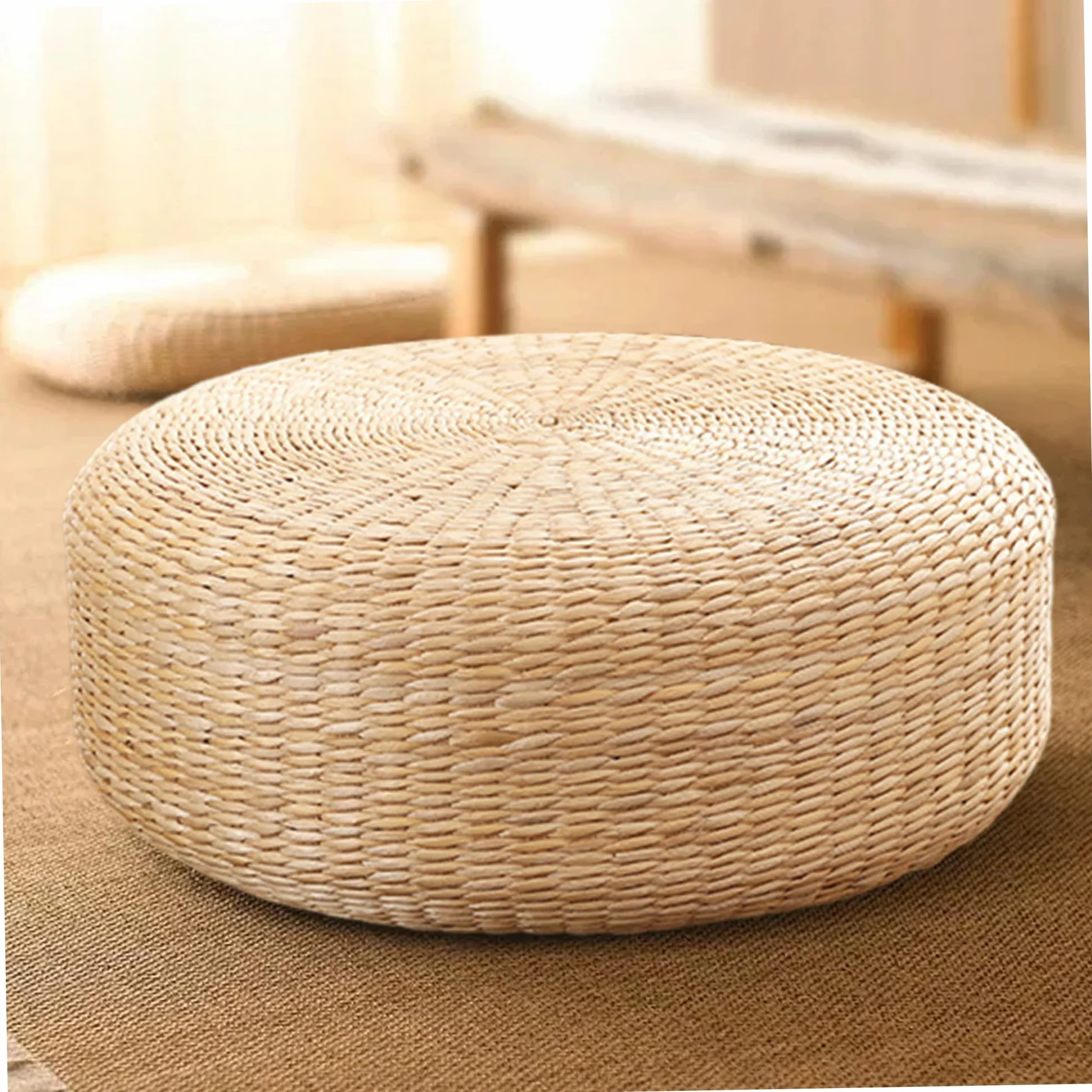 Cuscino da pavimento Tatami Cuscini da pavimento in tessuto naturale da 16 pollici per la seduta di meditazione del Buddha Cuscino confortevole Cuscini per soggiorno per adulti