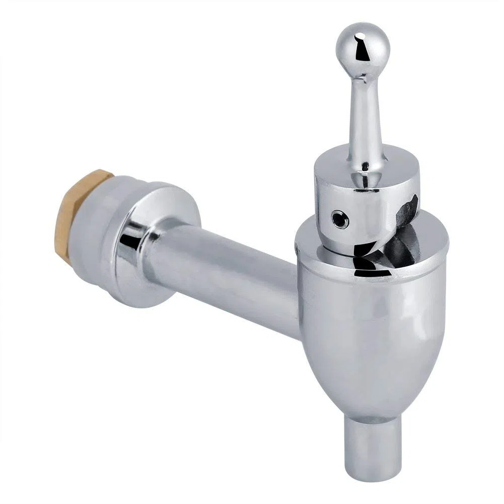 Fdit Vino Birra Rubinetto, Rubinetto di Ricambio per Erogatore di Bevande Succhi Botte di Vino per Uso Domestico e Feste (Chrome 12mm)