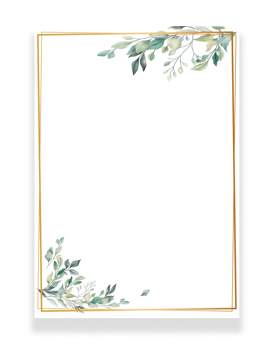 Menu Foglie Verdi per Cerimonia Matrimonio Nozze in Cartoncino A5 (30 Pezzi)