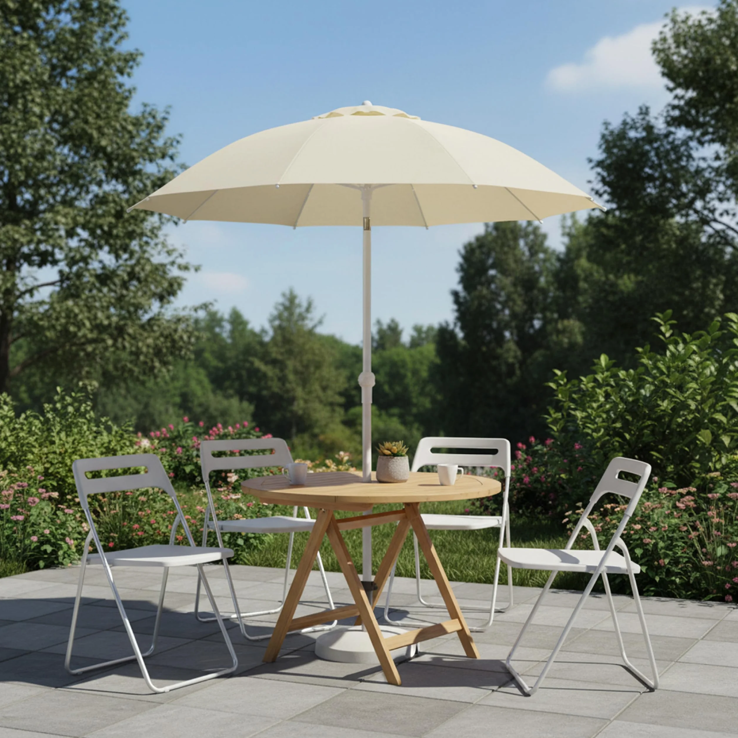 Baroni Home Sedia Pieghevole Salvaspazio, Sedia da Pranzo per Interno ed Esterno con Struttura in Acciaio, 42x38x78 cm (1 Pezzo, Bianco)