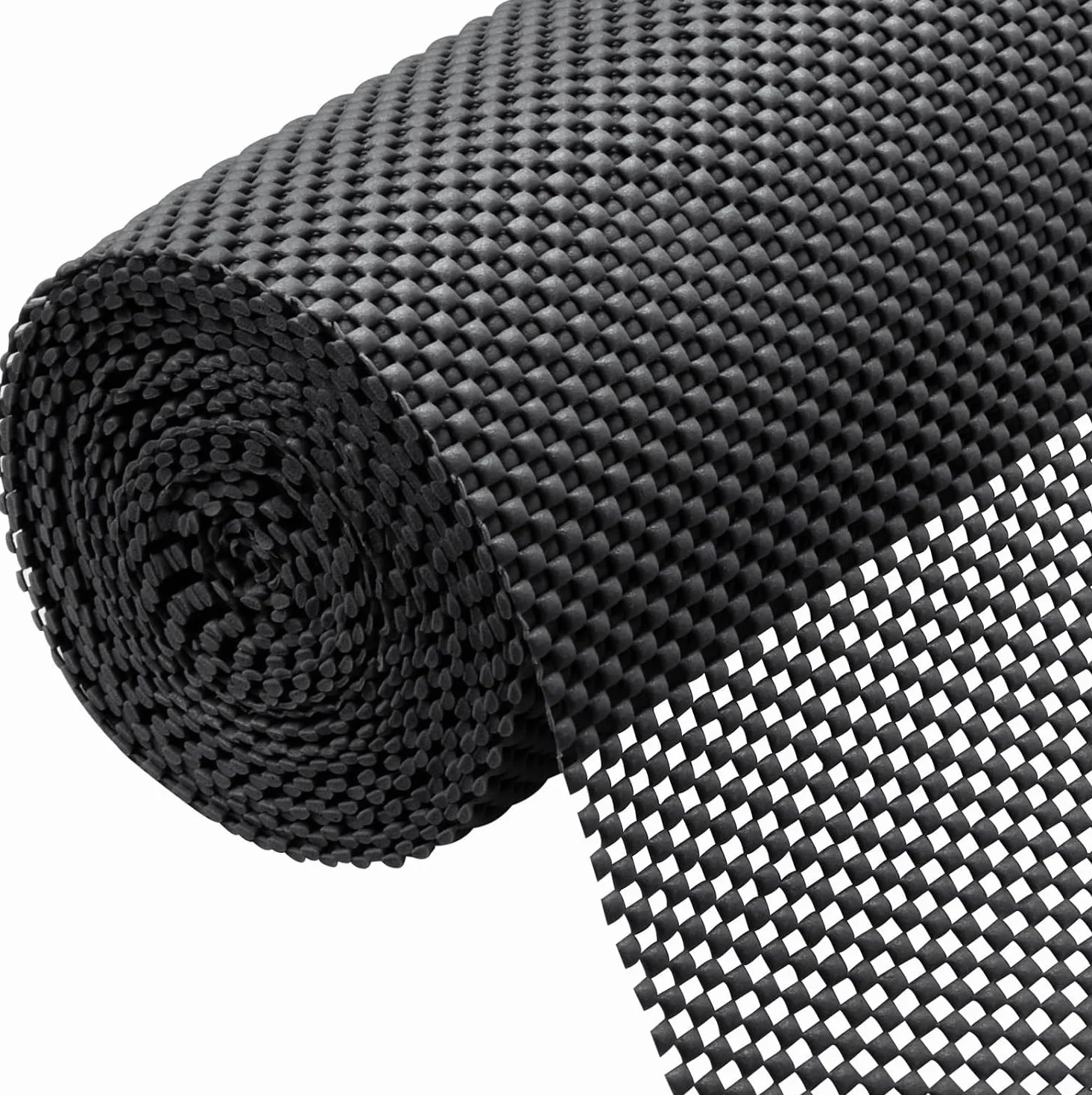KAHEIGN Tappetino Antiscivolo Multiuso, 40CM x 600CM Tappetino Antiscivolo in PVC per Moquette Tappetinos per Cuscino da Pavimento Impermeabile per Casa Ufficio Automobili Cucina Bagno (Nero)