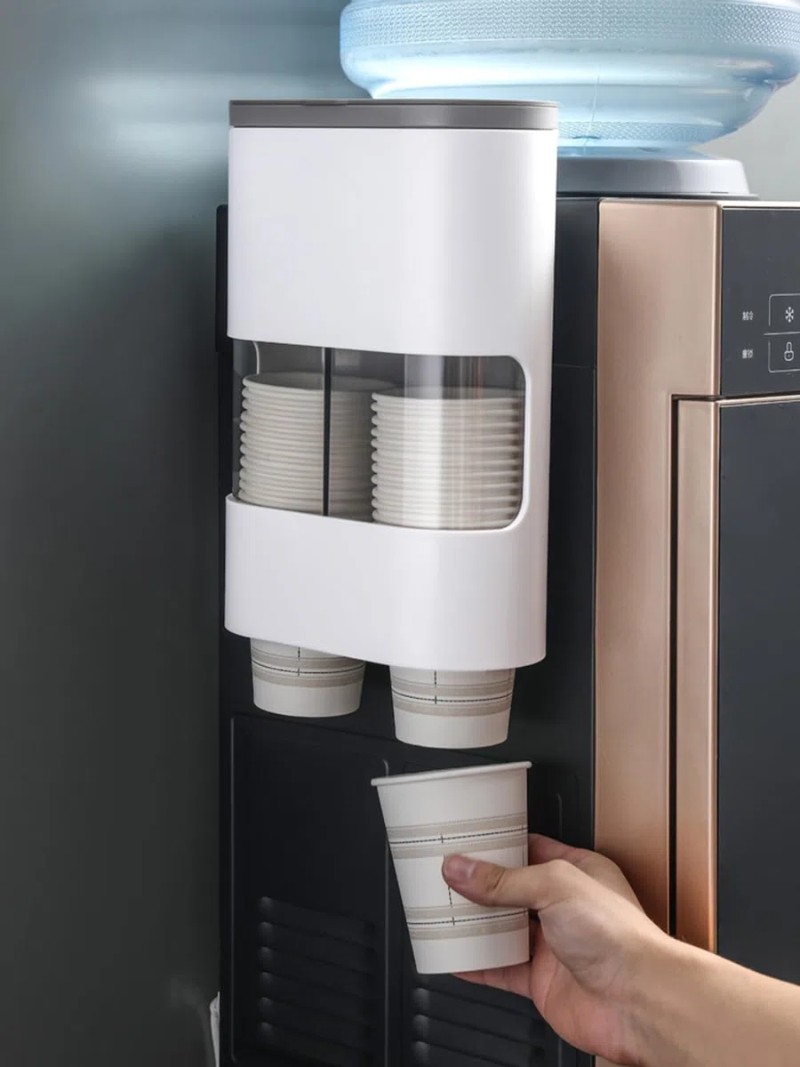MH - Supporto per Bicchieri di Carta,Distributore di bicchieri monouso,Dispenser Bicchieri(grigio)