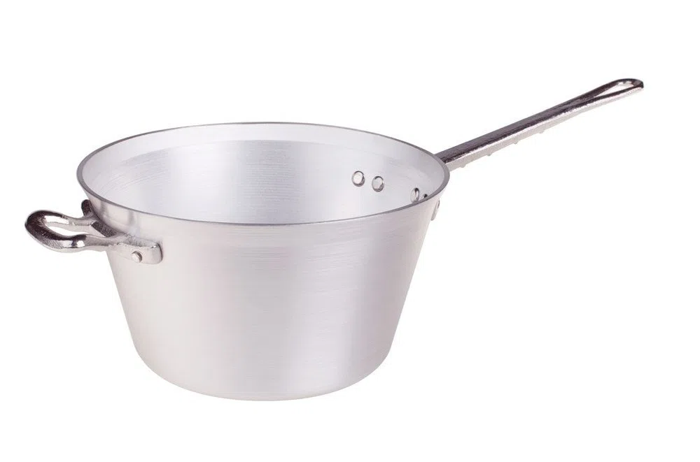Pentole Agnelli, ALMA16518, Paiolo Per Polenta Con 1 Manico e 1 Maniglia In Acciaio Inox, Alluminio, Argento