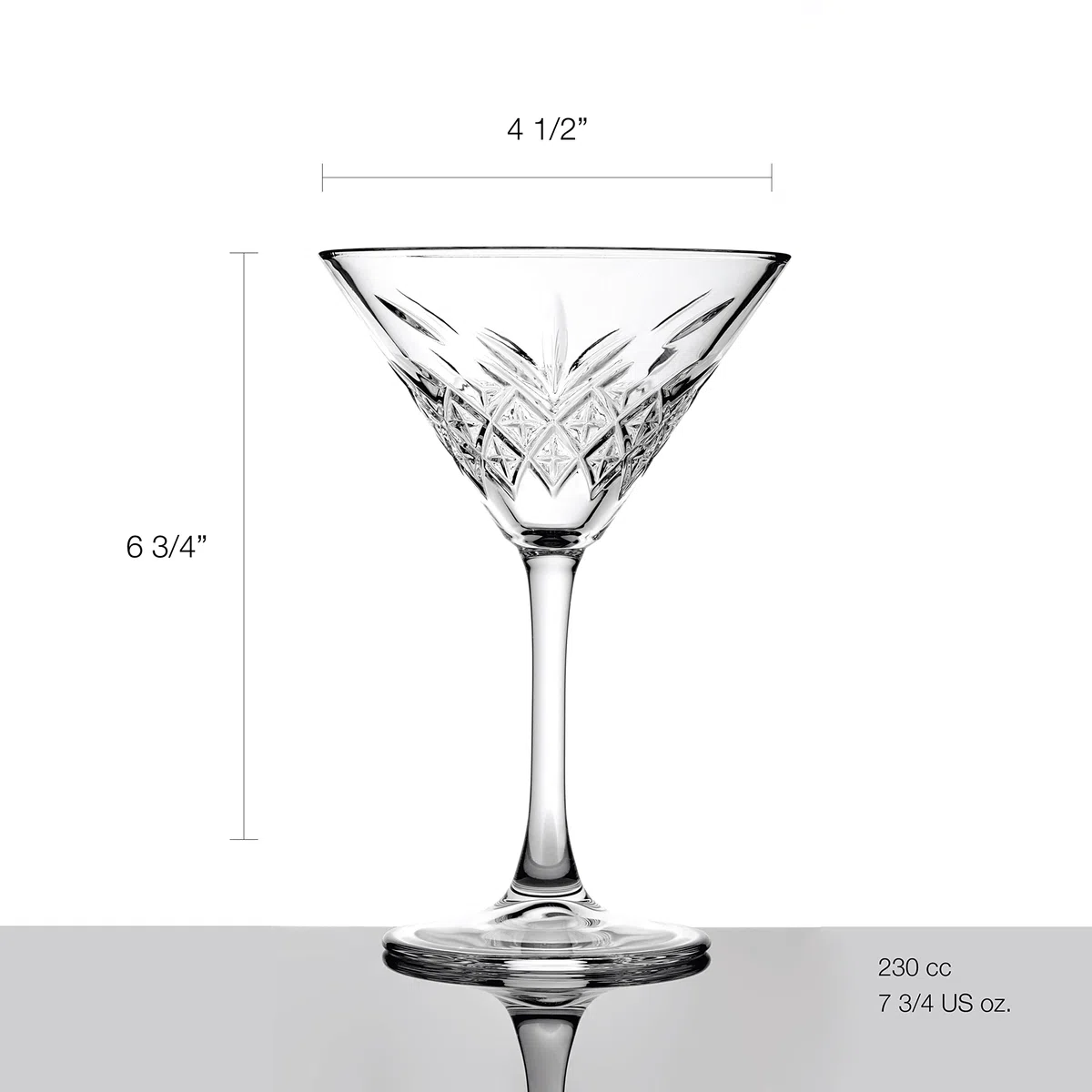 Pasabahce Timeless Set 4 Coppe Martini 23cl