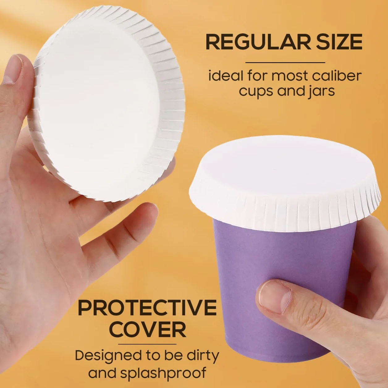 Vaguelly Coperchi usa e getta in carta, 7,6 cm, 100 pezzi, protezione antipolvere, coperchi per bevande, per hotel, caffè, ristorante, case di tè, eventi
