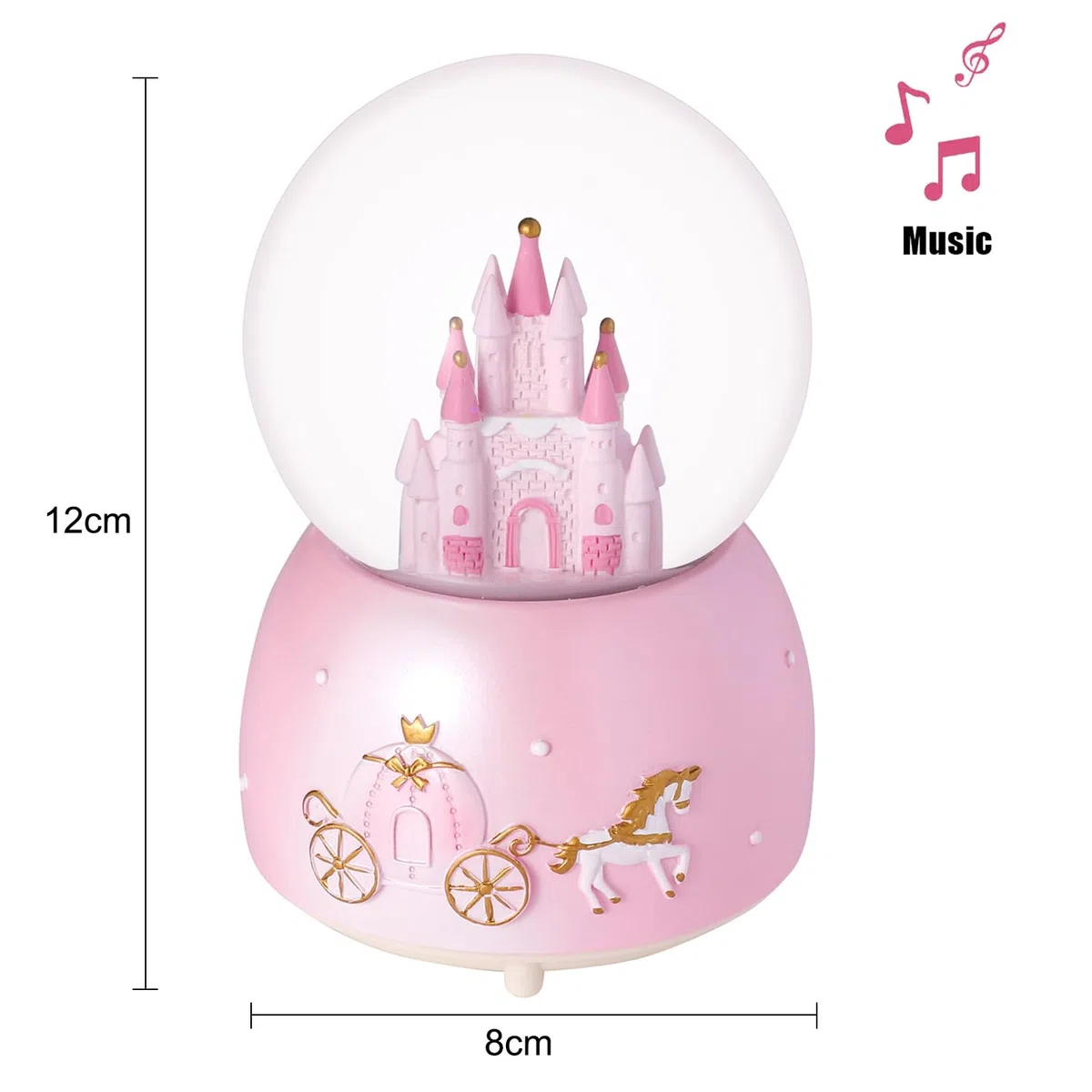 Palla di neve musicale con sfera di cristallo rotante, carillon automatico con nevicata e luci colorate, palla di neve, ornamento da scrivania, regalo di Natale, Capodanno, compleanno, per bambini