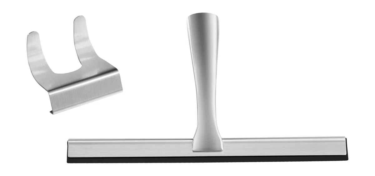 Estrattore Doccia Esclusivo in Acciaio Inox | Vasca Bagno Doccia Tergicristallo Finestra Lavavetri Staffa Supporto WC Tergicristallo (Acciaio Inossidabile (Spazzolato))