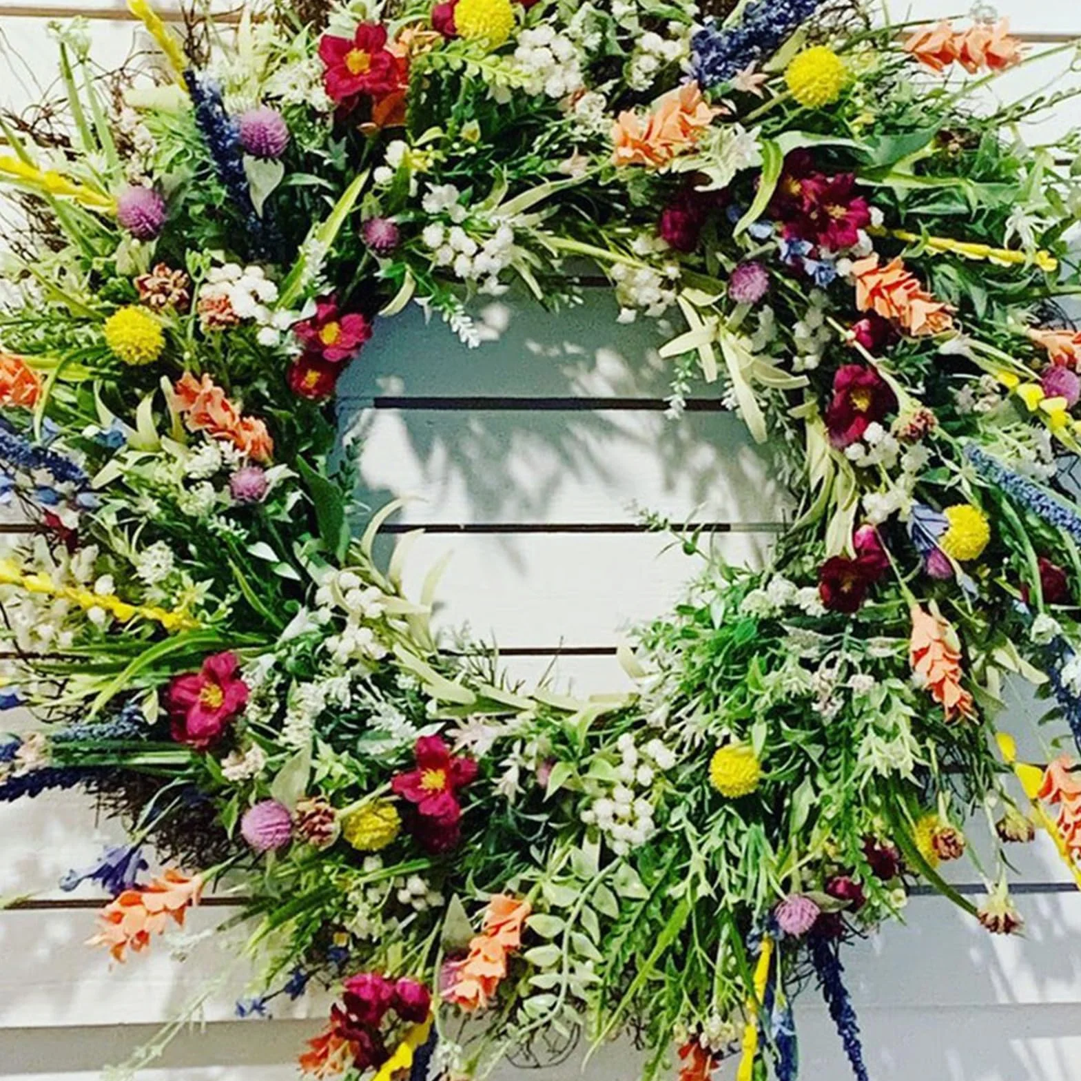 Ghirlanda per porta, primavera, estate, per tutte le stagioni, fiori artificiali, foglie verdi, ghirlande per porta di casa, esterni, finestre, pareti, giardino, matrimoni, festival, feste