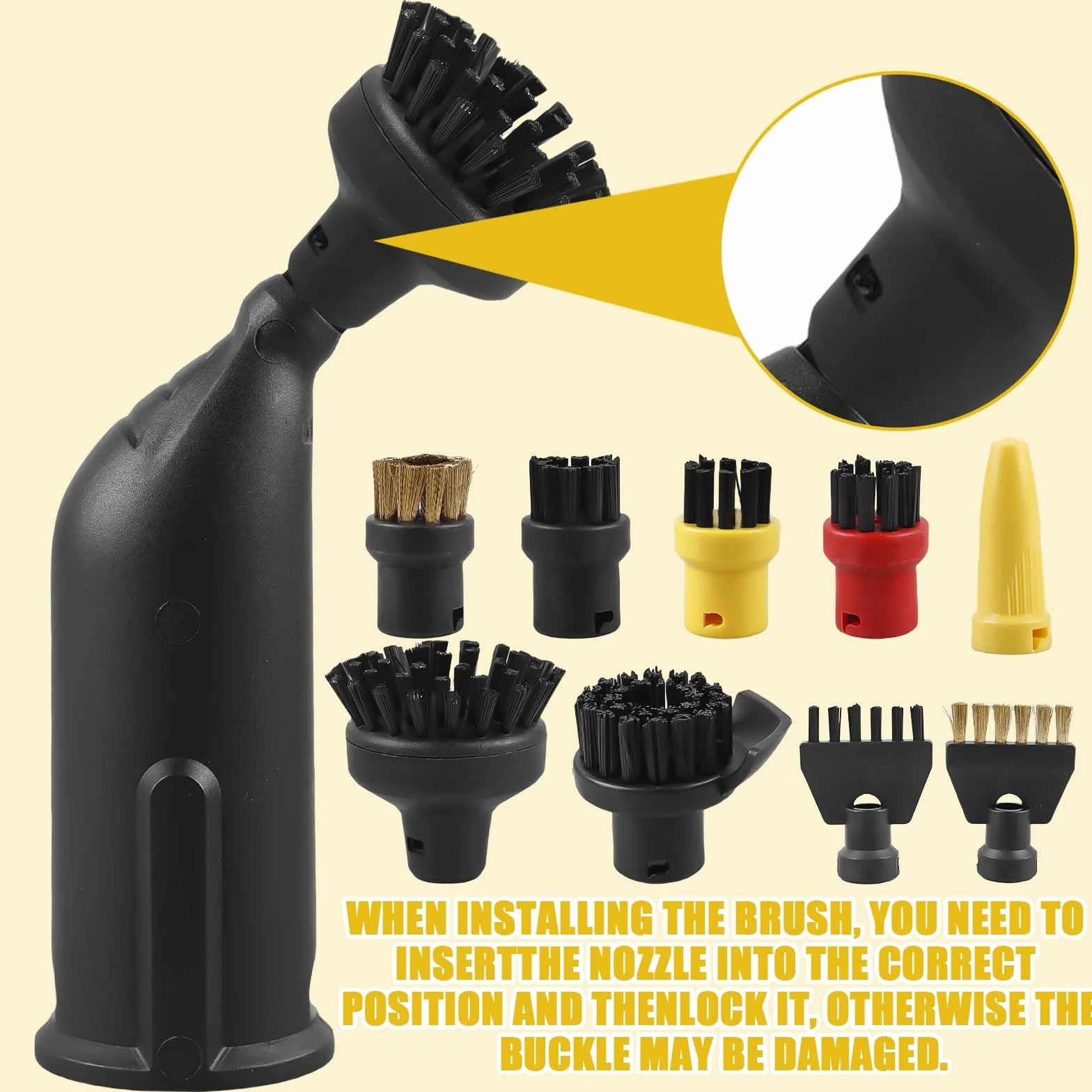 10 pezzi pulitore a vapore accessori per Kärcher, accessori per Kärcher SC1 SC2 SC3 SC4 SC5, accessori per pulitore a vapore Kärcher spazzola rotonda grande, spazzola per la pulizia, spazzole