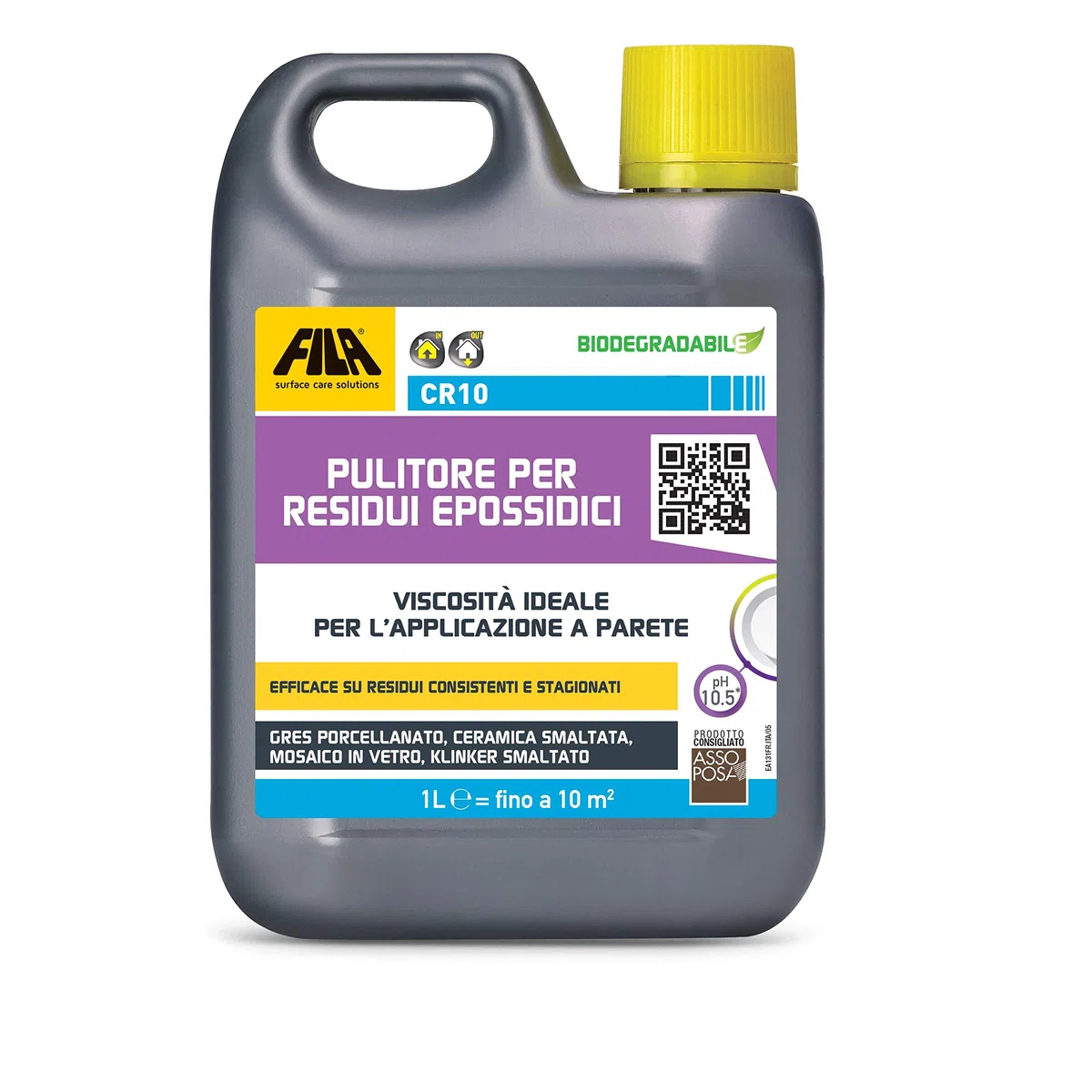 FILA Surface Care Solutions, CR10, Pulitore Professionale ad alta viscosità per residui epossidici, 1L