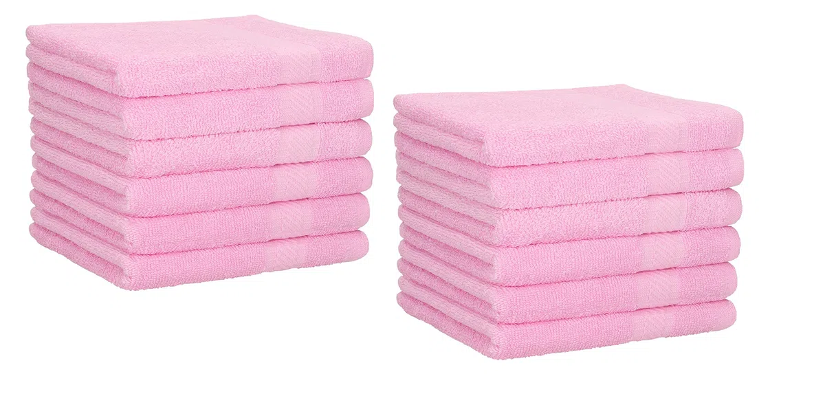 Betz 12 asciugamani per ospiti Palermo 100% cotone misure 30 x 50 cm rosa