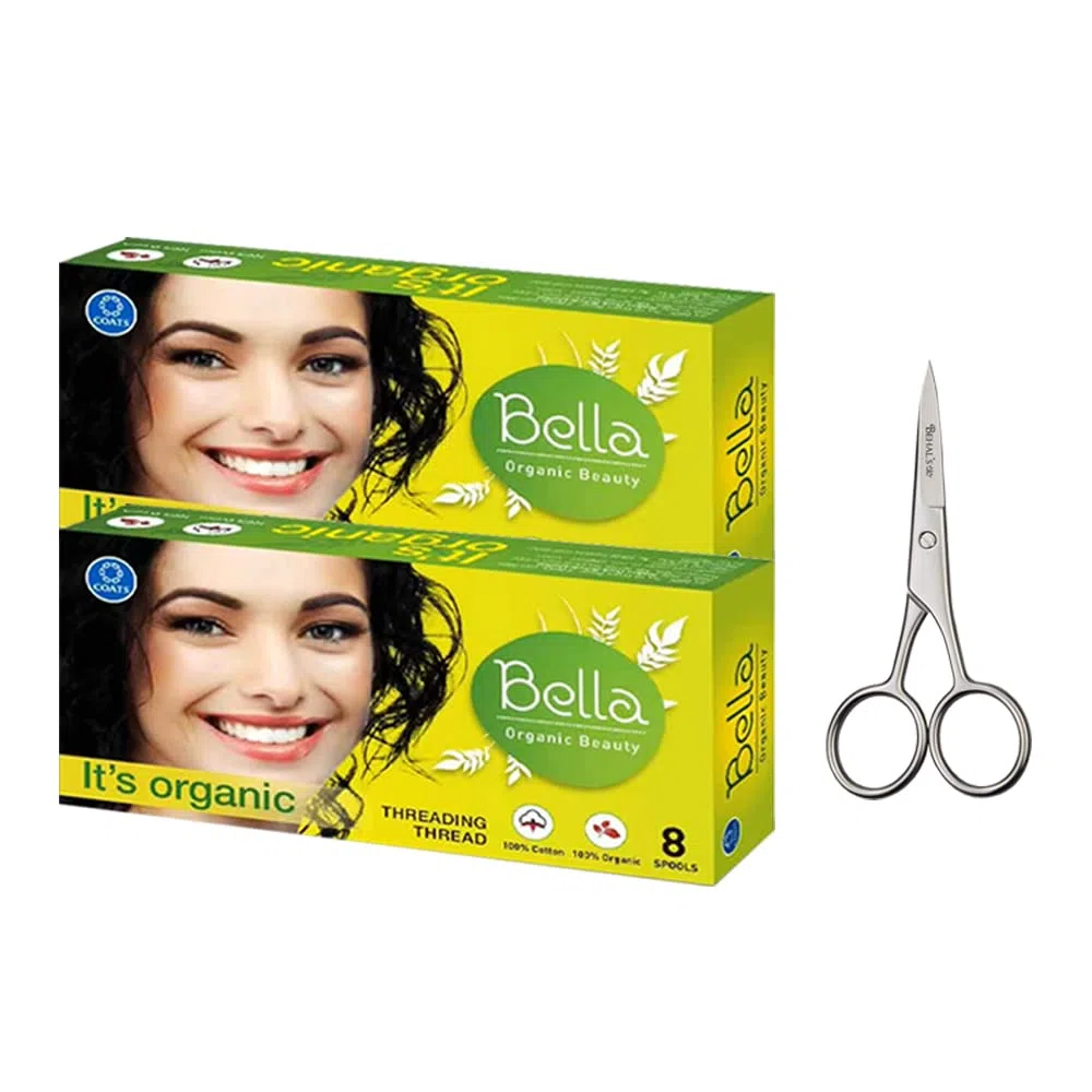 Bella - Filo da filettatura, confezione da 2 (8 bobine in ogni scatola) con forbici Behal International