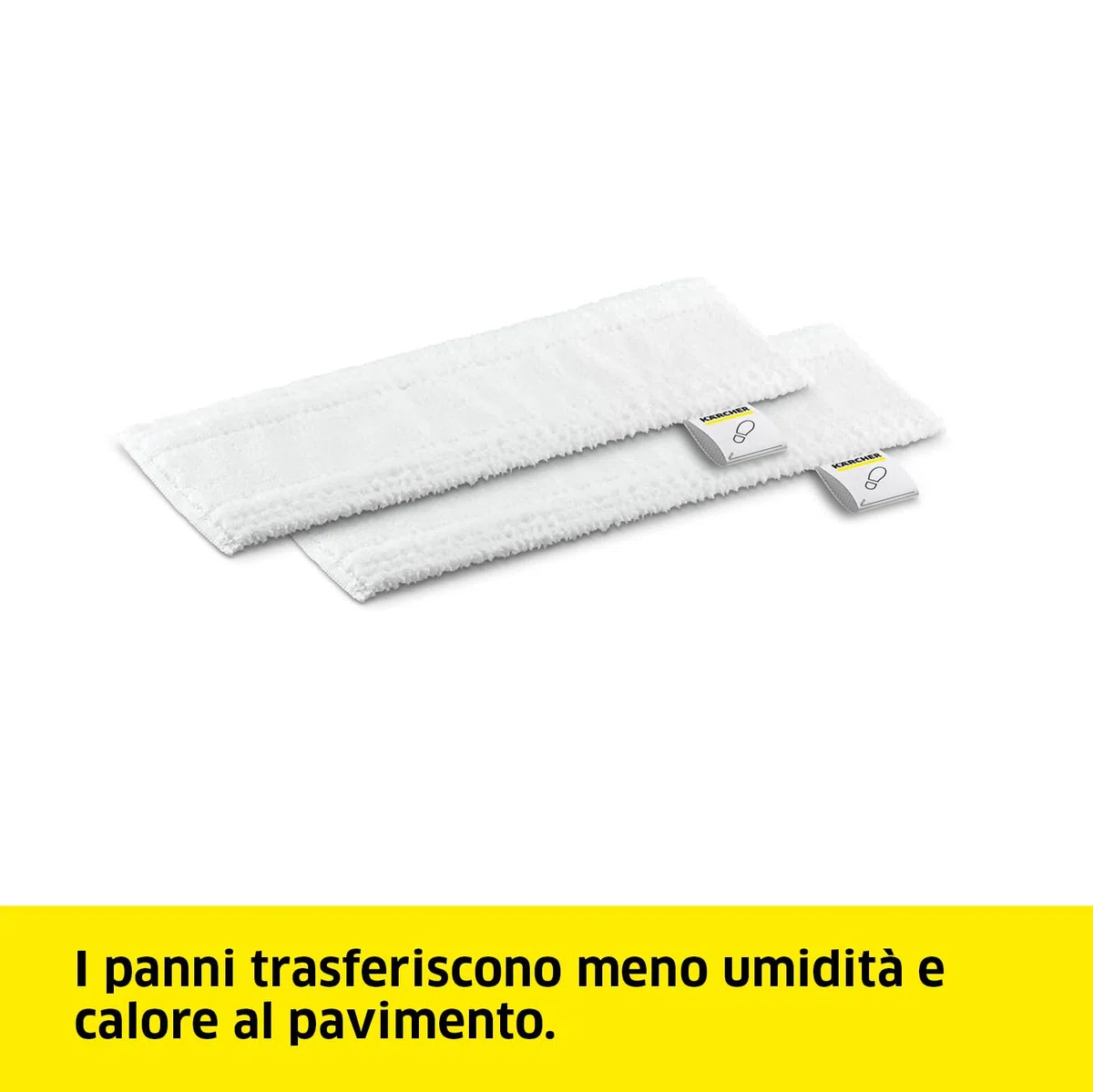 KÄRCHER Set di panni per pavimenti delicati EasyFix con 2 panni morbidi di alta qualità per la pulizia di pavimenti sigillati delicati, accessorio original per i pulitori a vapore Kärcher