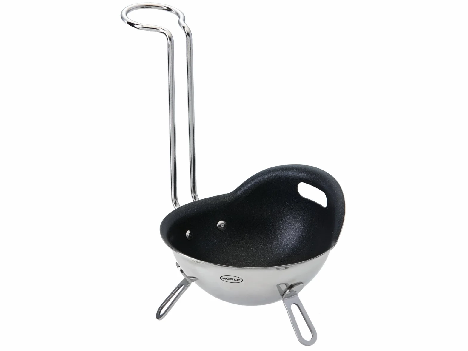 Rösle Eier-Pochierer Coppette per Uova, Acciaio Inox 18/10, Argento/Nero
