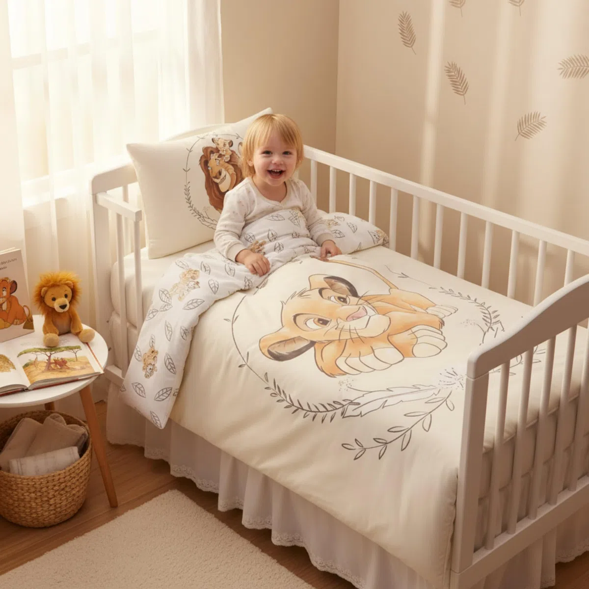 Copripiumino singolo per bambino Simba Il Re Leone 100 x 135 cm e federa 40 x 60 cm | lenzuola per materasso da 60x120 a 70x140 cm | Biancheria da letto 100% cotone