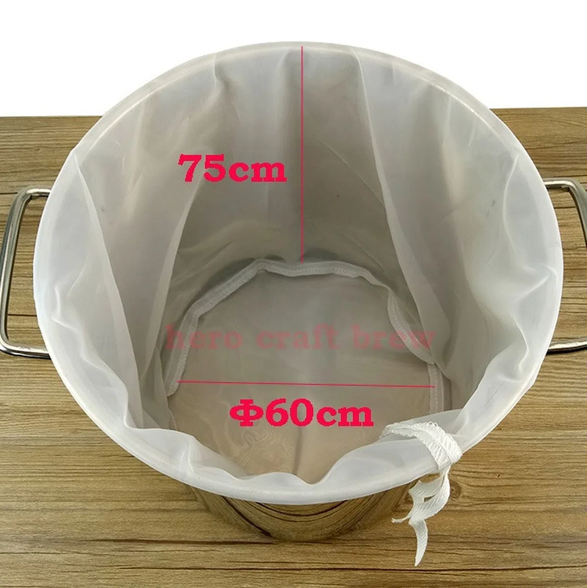 Sacchetti per birra con filtro, a rete fine, riutilizzabili, di varie dimensioni, per tutti i cereali, vini, con coulisse, per filtrare in un sacchetto (6075)